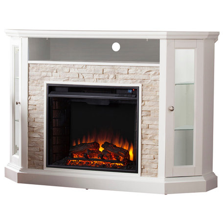Mikael Corner Convertible Electric Media Fireplace