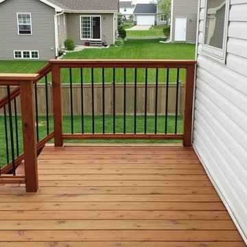 Deck & Staircase Wood with Cable Rail in Wisconsin