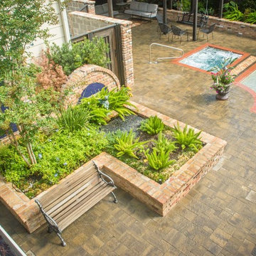 Brick and Tile Backyard Design - New Orleans Flavor