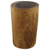 Haussmann Wood Stump Stool or Stand 11-14 in DIA x 22 in H Walnut Oil