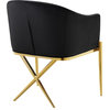 The Parker Dining Chair, Velvet, Black, Gold Legs
