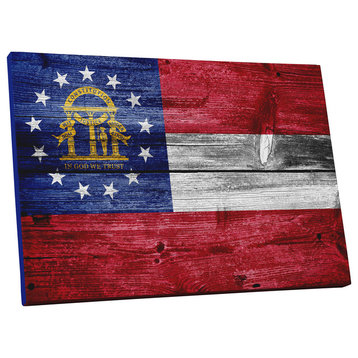 State Flags "Georgia" Gallery Wrapped Canvas Art, 30"x20"