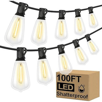 LED Outdoor String Lights 100FT Patio Lights with 52 Shatterproof ST38