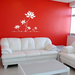 Floral (1 Color) Removable Wall Decal (SKU 021) - Wall Decals