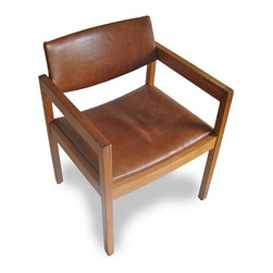 Gunlocke - Mid-Century Leather Gunlocke Chair - SOLD - Armchairs And Accent Chairs