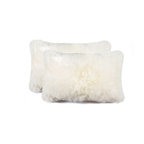 100% Sheepskin New Zealand Pillows, Set of 2, Natural, 12"x20"