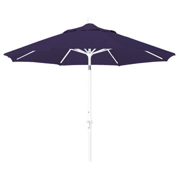 9 Foot Pacifica Aluminum Crank Lift Collar Tilt Patio Umbrella, White Pole