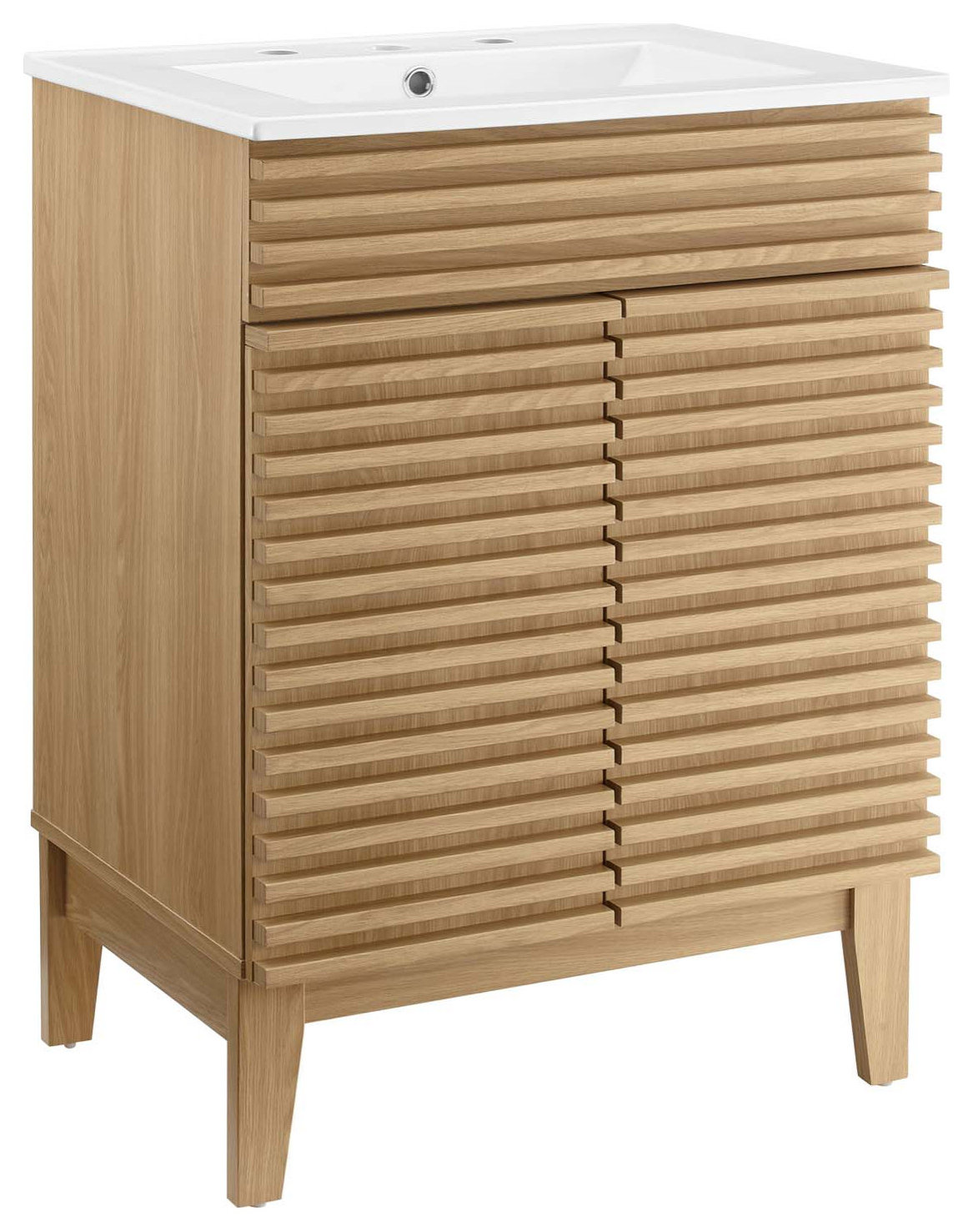 Render Bathroom Vanity, Oak/White