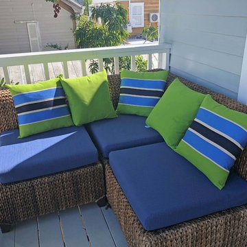 Sunbrella RAIN cushions in Dupione Galaxy