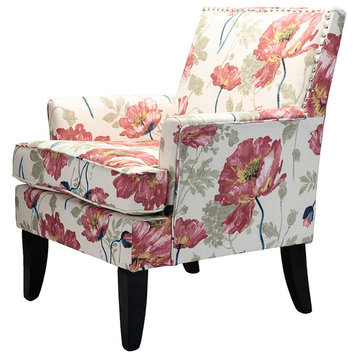 Herrera Classic Armchair With Pattern, Pink Floral