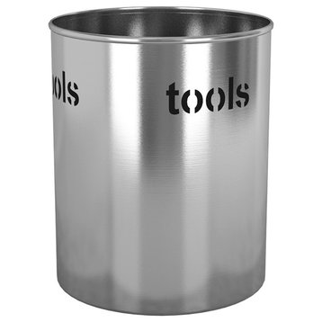 nu steel Cutout Utensil Holder With Tools, 4 Quarts, Stainless Steel