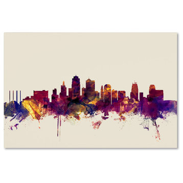 Michael Tompsett 'Kansas City Skyline' Canvas Art, 47"x30"