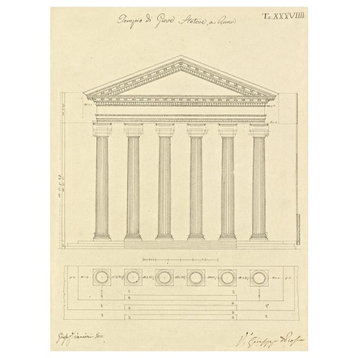 "Plate 38 for Elements of Civil Architecture, ca. 1818-1850" Paper Art, 38"x50"