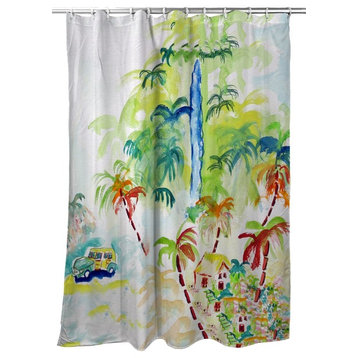 Betsy Drake Colorful Palms Shower Curtain