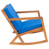 Safavieh Outdoor Vernon Rocking Chair Natural / Royal Blue