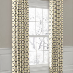 Blue and White Ring Top Drapery Panels - Curtains