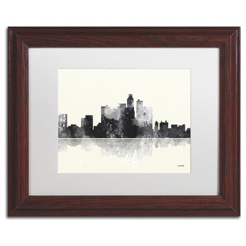 Watson 'Los Angeles California Skyline' Art, Wood Frame, 11"x14", White Matte
