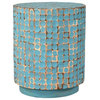 East at Main Brillion Blue 16-inch Round Coconut Shell Accent Table