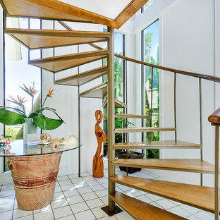 Ejemplo de escalera de caracol tropical