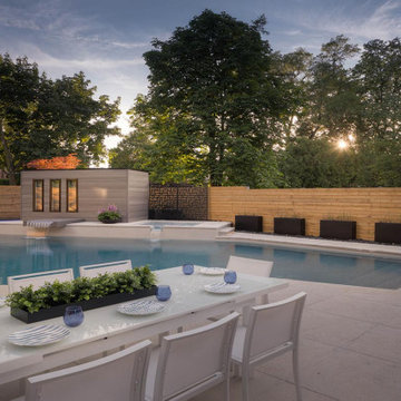 Elegant Backyard Landscaping Project With Privacy Fence & Pool Installation