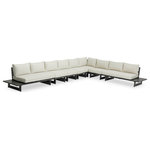 Meridian Furniture - Maldives Cream Water Resistant Fabric Outdoor Patio Modular Sectional - Create your own custom contemporary look on the deck or porch with the addition of this Maldives outdoor patio armless chair. Part of a large collection that lets you mix and match modular pieces to get the look you crave most. This modular sectional has cream water resistant fabric with a base made from grey aluminum, so it's sturdy, tough, and ready to face the elements with impeccable beauty, season in and season out. Shop the contemporary pieces in this collection to create the outdoor entertaining area of your dreams.