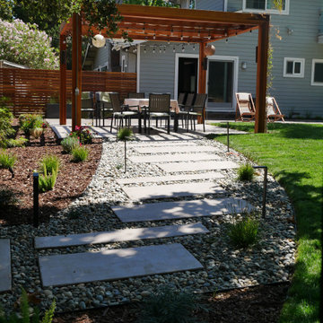 Arbor and pathway to creek