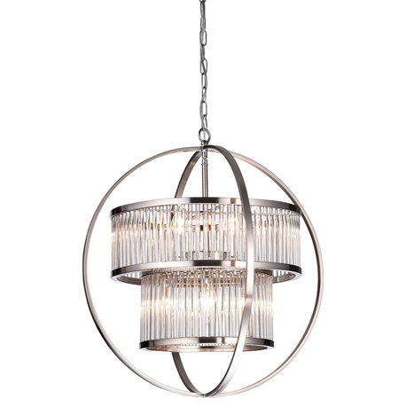 Regulus 8-Light Nickel Globe Chandelier