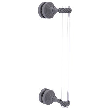 Pacific Grove 12" Twisted Accent Single Side Shower Door Pull, Matte Gray