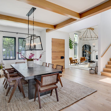 California Traditional Open Floorplan Living Room With Fireplace