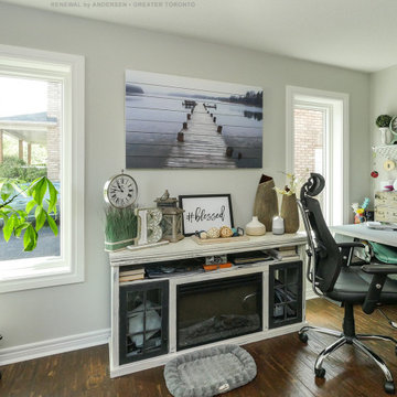 Pretty Home Office with New White Windows - Renewal by Andersen Greater Toronto