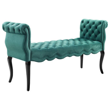Noble Chesterfield Bench - Teal