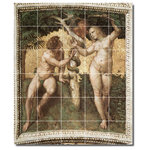 Picture-Tiles.com - Raphael Religious Painting Ceramic Tile Mural #69, 30"x36" - Mural Title: The Stanza Della Segnatura Adam And Eve
