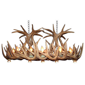 Reproduction Antler Whitetail Chandelier Oblong, No Shades,50 Dl