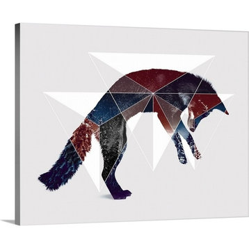 "Fox Double Exposure Wildlife Art I" Wrapped Canvas Art Print, 20"x16"x1.5"