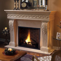 Manchester Stone Fireplace Mantel - Indoor Fireplaces