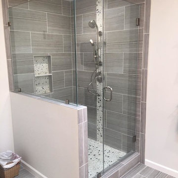 Modern Gray Bathroom (Complete Bathtub Removal)