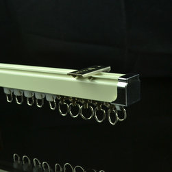 CHR7820 Ivory Ceiling Mounted Custom Made Length Single Curtain Tracks and Rails - Window Treatment Accessories