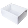 AB2418SB-W  24" White Smooth Thick Wall Fireclay Single Bowl Farm Sink