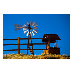 Douglas Page Photographic Arts - Country Windmill,  Canvas Giclee, 12"?X 8" - Prints And Posters