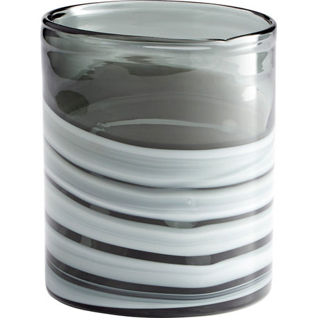 Torrent Vase - White, Silver, Small