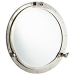 Cyan Design - Seeworthy Mirror - Go all-in on a nautical motif in a bedroom or living area with this porthole-inspired small mirror. In a gleaming nickel finish, the frame of the mirror offers seafaring character and plays host to round mirrored glass. Dress up a hallway or complement a themed bedroom.