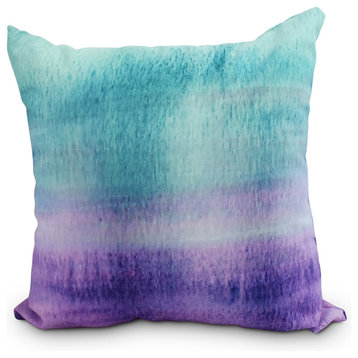 18" Painted Sunset Multi Color Stripe Print Decorative Throw Pillow