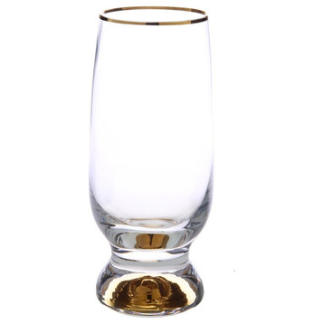 Classic Touch Goblets With Gold Stem And Rim, Set of 6