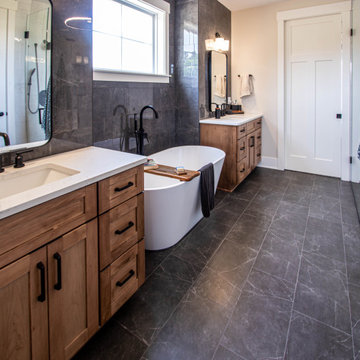 New Build - Custom Built White Cabinetry with Carrara Marmi Quartz Countertops