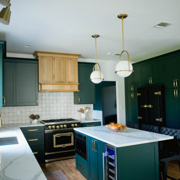 Modern Green Cabinets with Big Chill