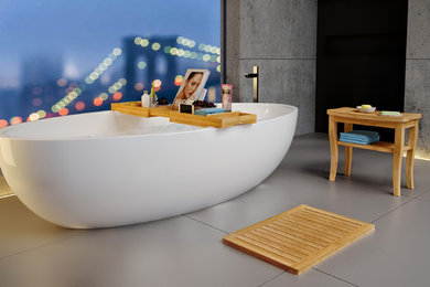 Inspiration for a rustic bathroom remodel in New York