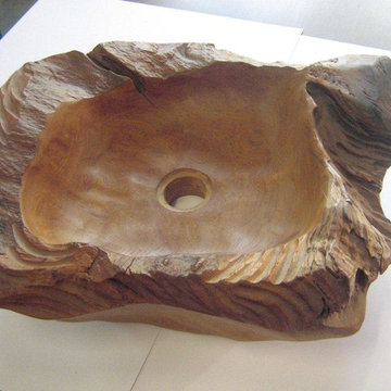Vasque unique en racine de teck