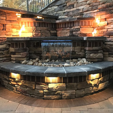 Walk out basement patio w/TV, Gas fireplace and water feature - Lewis Center, OH