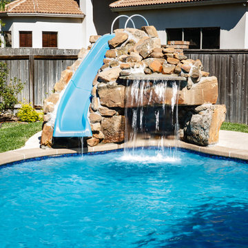 Freeform Pool with Slide and Grotto