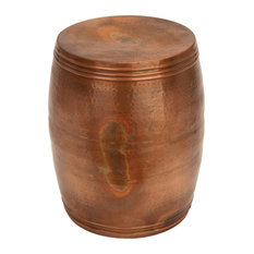 Brown Aluminum Vintage Accent Table, 19" x 14" x 14", Copper